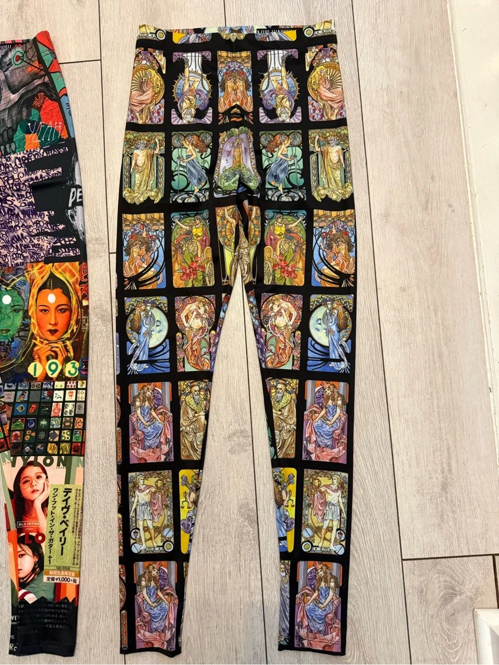 DEVIL WALKING 2Pair Multicolor Graphic Leggings - Vibrant Printed Bottoms, NWOT